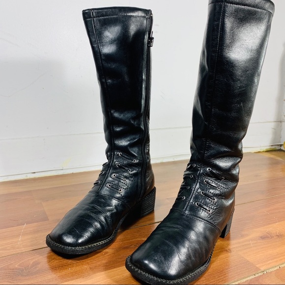 Punk, retro leather boots - Picture 2 of 16